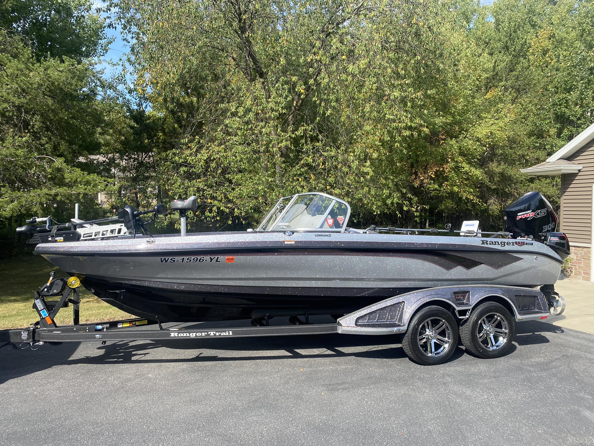 Wayne Butz's Ranger tournament fishing boat on trailer